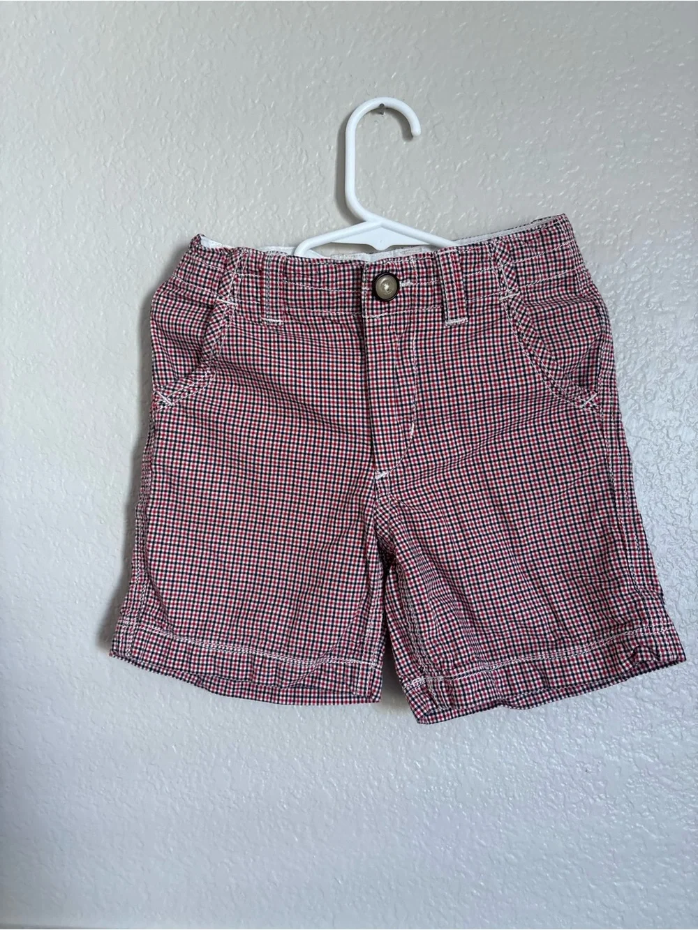GAP Boys Red Gingham Pull-On Shorts